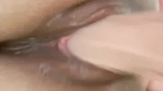 Squirting Hispanic having fun with her 9 inch vibrator