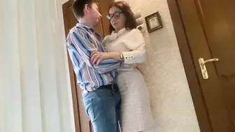 College girl Gets A Lesson In Deepthroat And Facial From Her Professor