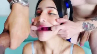 The TERRIBLE blowjob upside down deep throat and face boned now for Jazmin the cock devourer.