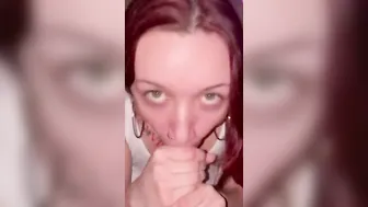 Hot white thot bitch swallows nut before her wedding