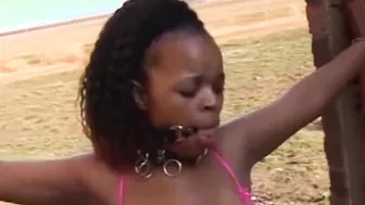 Black public FETISH hardcore spanking bound ebony whore