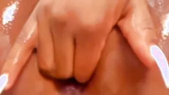 Black finger fucked oily asshole