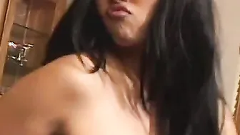 Gigantic dick fucks this stunning young eastern dick sucker into