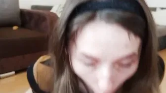 Fucking after work with crazy talk. Cool booty with tight vagina. Sloppy oral sex