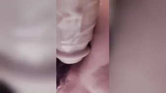 Cougar fucks her cumming toy upclose