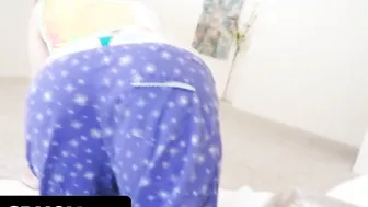 Beauty Pale Blonde Rewards Stepdad With Passionate Oral Sex