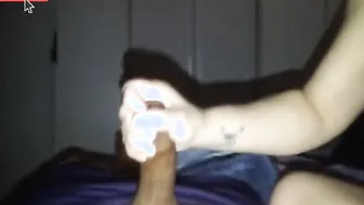 Waking up my hubby with a hand job and a bj