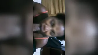 Afro 19 Year Old Cunt With Mouth On Her Knees Slobbering On Alpha Male Huge Penis