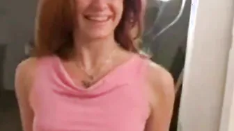 18 Yo skank blows on cock and jerks it off