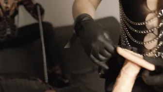 Humilation porn video – Female Domination lover humilation sub with fake-cock inside his butt and piss