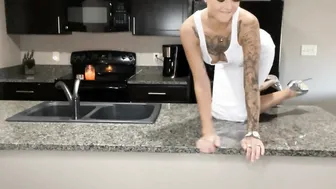 Doing the splits and finger bang my soak dripping snatch