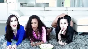 Demi Sutra Megan Winters and Bambi African Stepbrother Destroy Their Night