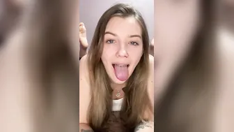 Foot and tongue. sluts with braces