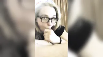 Pierced blonde with long hair blows  deepthroats kinky penis