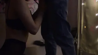 A bitch with a irresistible booty looks crazy hot inside stockings