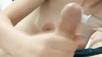 My Step Sister offer me the sloppiest hand job and getting my cum everywhere