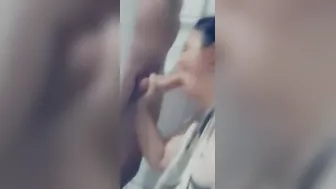 BLOWING HIS ROUGH DICK INTO THE SHOWER WHILE HIS FIANCE IS WATCHING AND FILMING