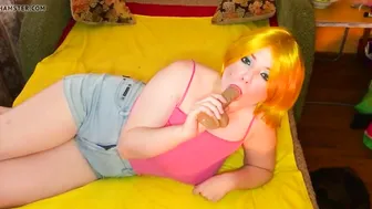 hot Blonde Plays With A Sex Toy