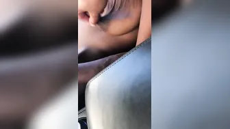 Saggy titty bimbo having fun with her snatch into my vehicle