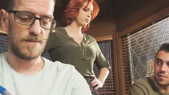 BiPhoria - Beauty Ginger Professor Pegs her Schoolgirl While He Fucks His Classmate
