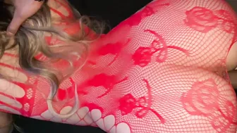 Pawg getting boned by big black cock inside her red panties (interracial)
