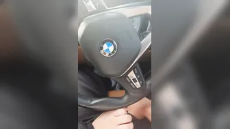 Step MILF hand slip under step son lingerie making him cum while he drives the vehicle