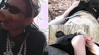 Mom Piggy Masturbates outdoors