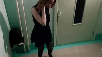 Minx Jerking Her Bushy Snatch Publicly till Filthy Orgasm into