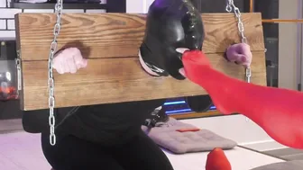 Shackled Sub Worships Gfs Red Nylon Legs