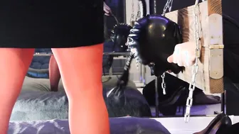 Shackled Sub Worships Gfs Red Nylon Legs