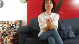 Curly Red Haired Hispanic Exited For First Anal Casting With Jizzed