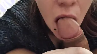 Filthy hoe eats cum twice