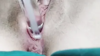 Fucking my glass vibrator