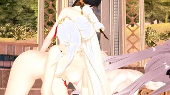 Ningguang x Keqing x Zhongli anime 3D