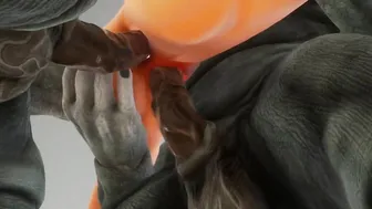 My fiance getting 2 furry dicks inside her snatch and booty