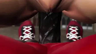 Basketball players plowed rough a goddess cheerleader women on the street