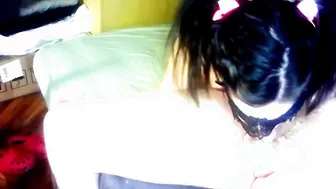 Pervert bitch loves to throating my dick till pukes up everything HD