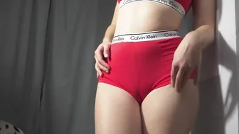cunt with mouth Inside Sports Lingerie Showing Off Her Cutie Cameltoe 4K