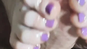 Oil toejob with incredible sexy creampie pov JOI