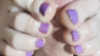 Oil toejob with incredible sexy creampie pov JOI