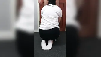Step MILF on her knees blowing penis on rainy day making step son cum on her face