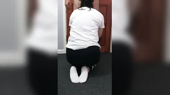 Step MILF on her knees blowing penis on rainy day making step son cum on her face