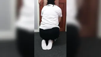Step MILF on her knees blowing penis on rainy day making step son cum on her face