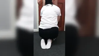 Step MILF on her knees blowing penis on rainy day making step son cum on her face