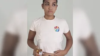 I swallow beer I always burp and wipe my mouth