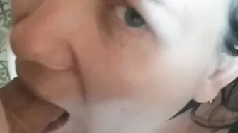 Come here bitch Throatfuck for skank mom