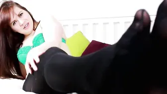 point of view Rubs My Toes inside African Stockings