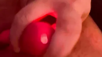 Up close rough cum and squirt from vibrator