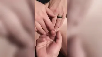 Gets finger fuck after shower