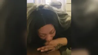 Suck him while fiance is cooking